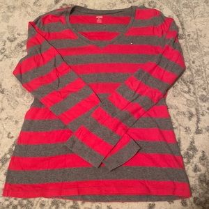 Pink and Grey Stripped Tommy Hilfiger Long Sleeve